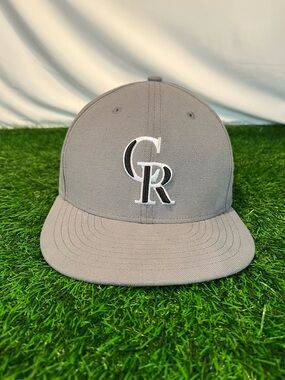 New Era MLB Colorado Rockies Fitted 7 5/8 Gray Baseball Cap Hat